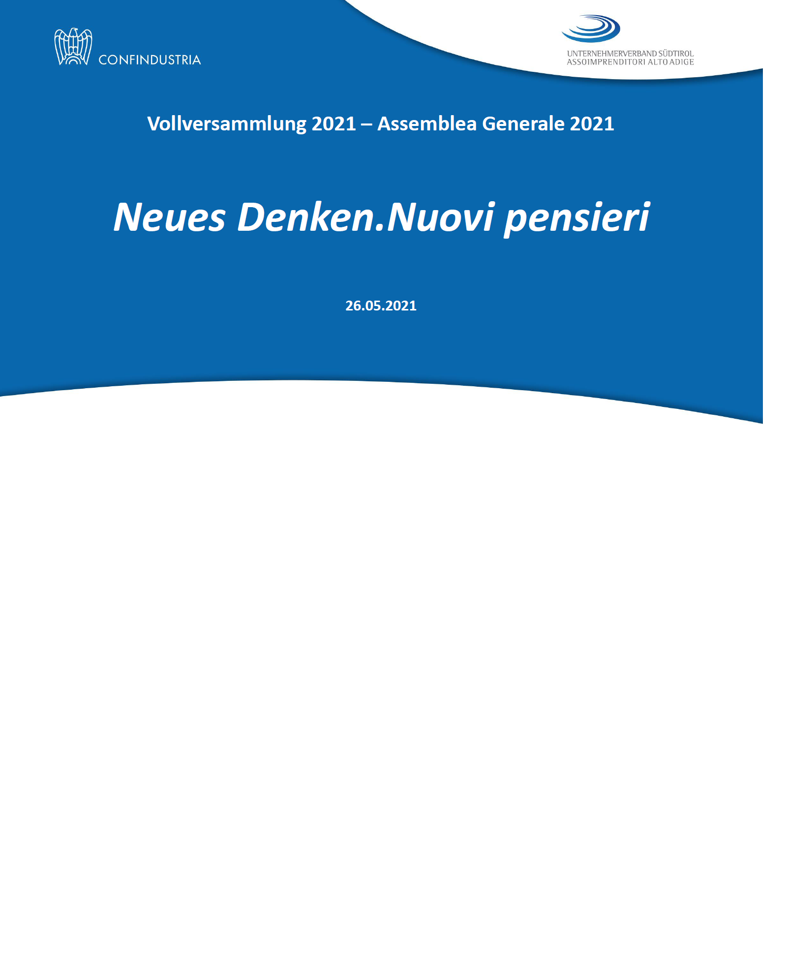 Vollversammlung Unternehmerverband Südtirol
